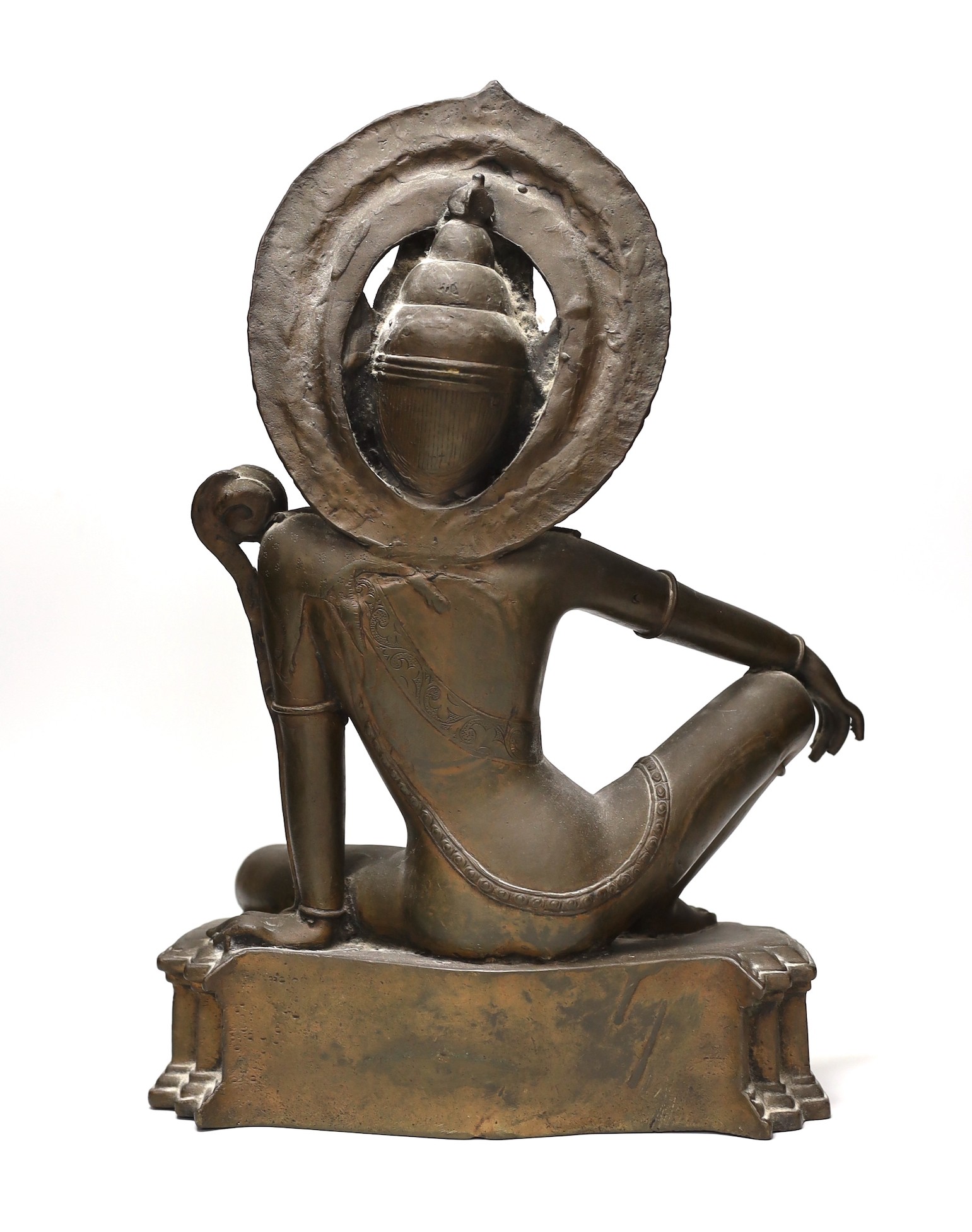 A Buddhist bronze figure of Avalokiteshvara seated in Royal ease, 40cm